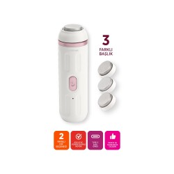 Polosmart PBS818 Şarjlı 2 Modlu 3 Başlıklı Topuk Törpüsü Beyaz - 2