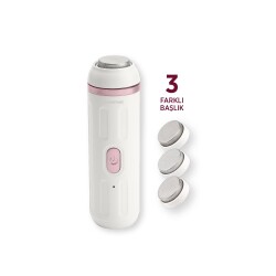 Polosmart PBS818 Şarjlı 2 Modlu 3 Başlıklı Topuk Törpüsü Beyaz - Polosmart