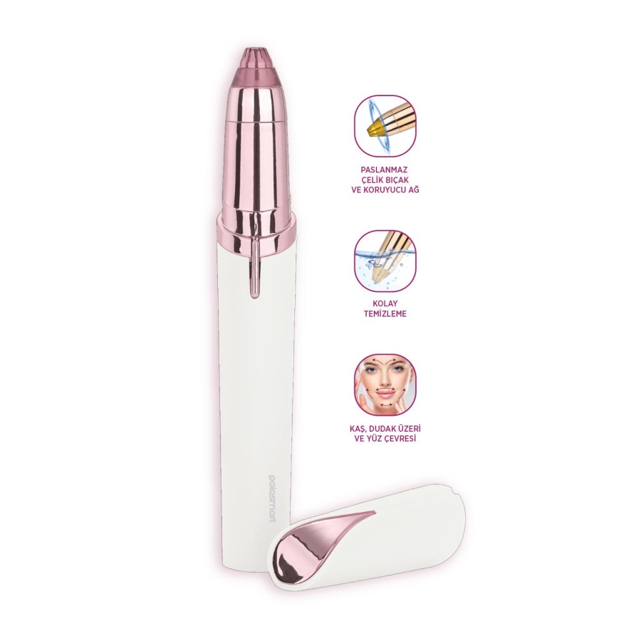 Polosmart PBS819 Pilli Led Aydınlatmalı Kaş Düzeltme Cihazı Pembe - 2