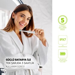 Polosmart PBS904 Şarjlı 5 Modlu 4 Başlıklı Diş Fırçası Beyaz - 5