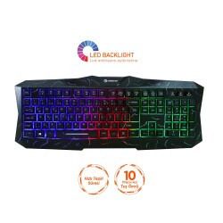 Polosmart PGM29 RGB LED Aydınlatmalı Kablolu Oyuncu Klavyesi 104 Tuşlu Ergonomik Multimedya Siyah - 2