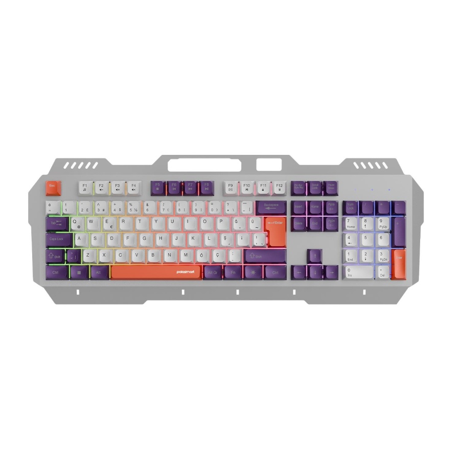 Polosmart PGM36 Kablolu RGB Aydınlatmalı Gaming Oyuncu Klavye Beyaz - 1