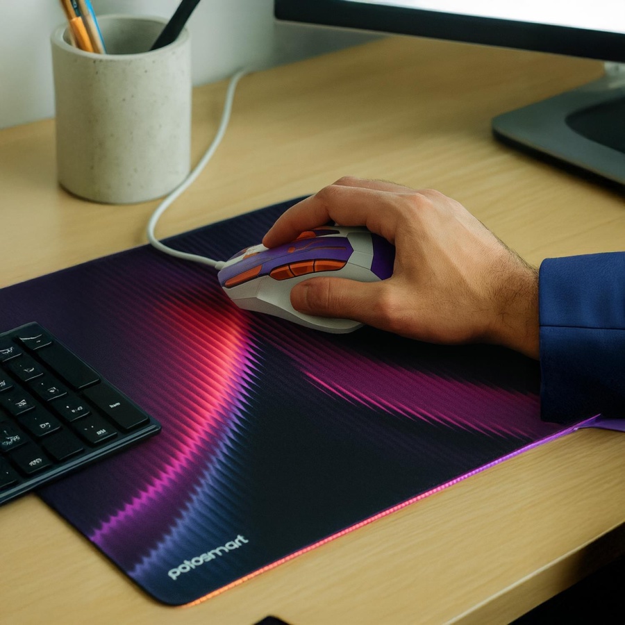 Polosmart PGM39 Kablolu RGB Led Aydınlatmalı 7200DPI Gaming Mouse & Mouse Pad Mor - 3