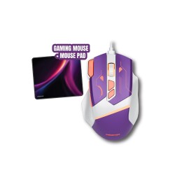 Polosmart PGM39 Kablolu RGB Led Aydınlatmalı 7200DPI Gaming Mouse & Mouse Pad Mor - Polosmart