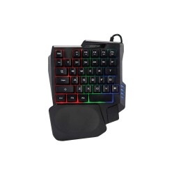 Polosmart PGS202 Kablolu Rainbow Led Aydınlatma Ergonomik Mini Gaming Oyuncu Klavye Siyah - 1