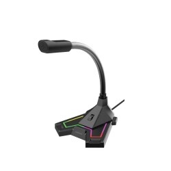 Polosmart PGS402 USB Kablolu RGB Aydınlatma Masaüstü Gaming Oyuncu Mikrofon Siyah - 1