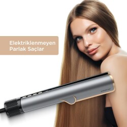 Polosmart PSC102 Dijital Ekranlı 2 Kademeli Negatif İyon Hava Üflemeli Saç Düzleştirici 1200W Gri - 3