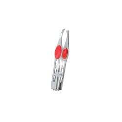 Polosmart PSC50 Paslanmaz Çelik Ergonomik İnce Uçlu Kaş Şekillendirici Led Işıklı Cımbız Kırmızı - Polosmart
