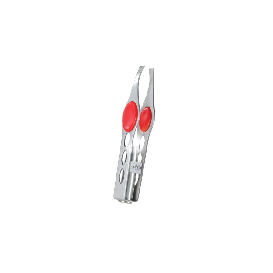 Polosmart PSC50 Paslanmaz Çelik Ergonomik İnce Uçlu Kaş Şekillendirici Led Işıklı Cımbız Kırmızı - 1
