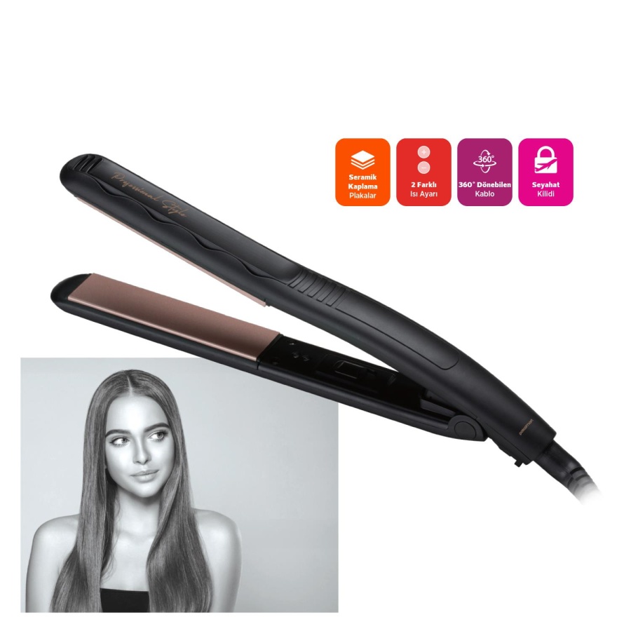 Polosmart PSC71 Bella Shine Saç Düzleştirici – 200 °C Hızlı Isınma, Pürüzsüz ve Parlak Saçlar - 2