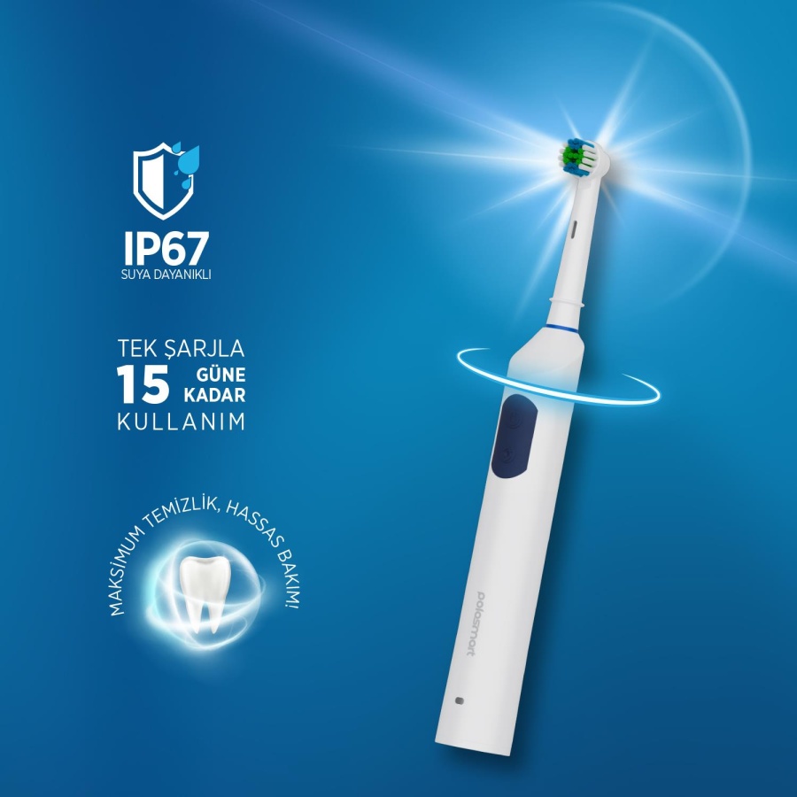 Polosmart PSC82 Şarjlı 5 Modlu IP67 Suya Dayanıklı Diş Fırçası Navy - 3