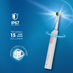 Polosmart PSC82 Şarjlı 5 Modlu IP67 Suya Dayanıklı Diş Fırçası Pembe - 3