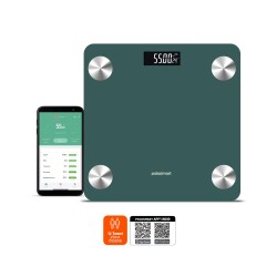 Polosmart PSC84 Pilli Bluetooth Vücut Analizli Yağ Kas Su Ölçer Hassas Akıllı Tartı Baskül Yeşil - Polosmart