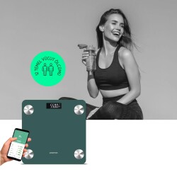 Polosmart PSC84 Pilli Bluetooth Vücut Analizli Yağ Kas Su Ölçer Hassas Akıllı Tartı Baskül Yeşil - 2