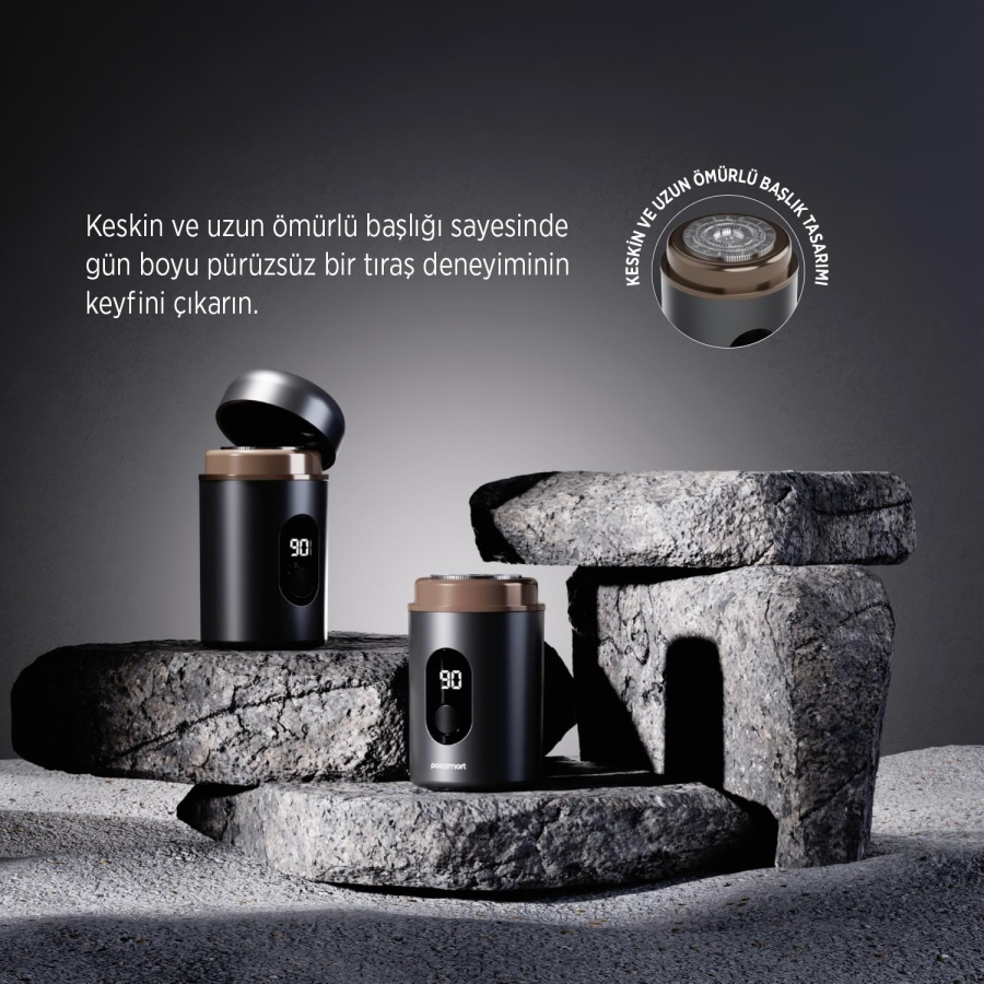 Polosmart PSC87 Dijital Göstergeli Şarjlı Mini Sıfır Tıraş Makinesi Antrasit - 3