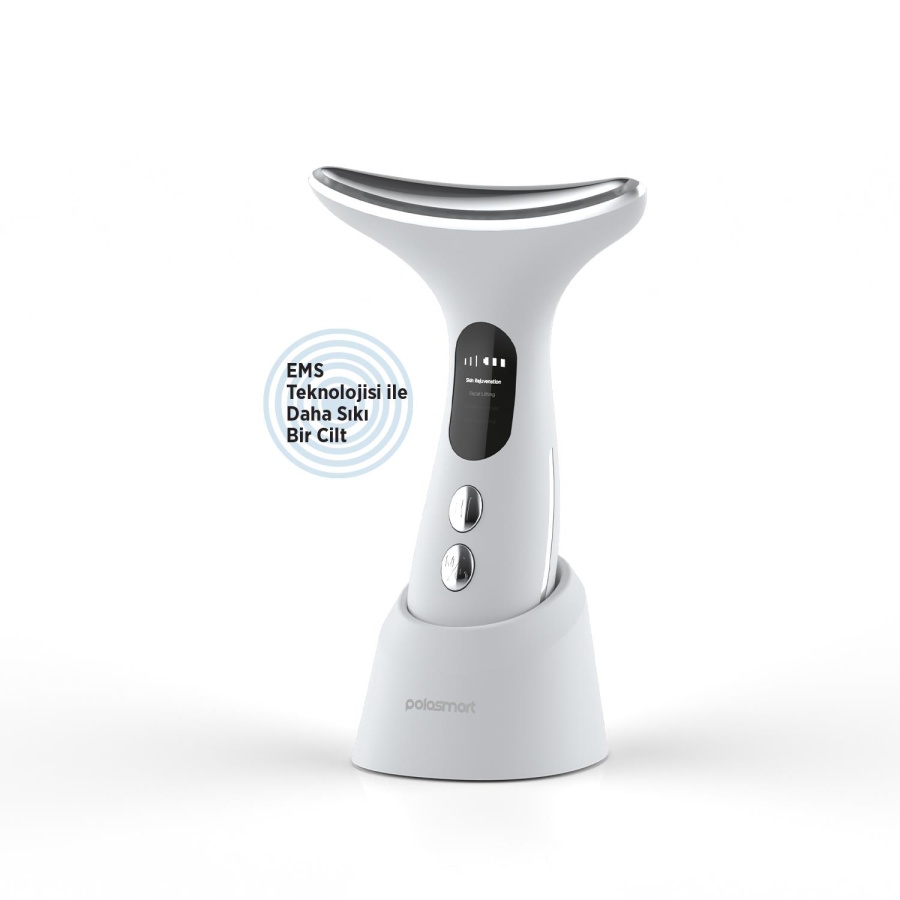 Polosmart PSC95 Şarjlı Dijital Ekranlı Yüz & Boyun Bakım Cihazı Beyaz - 1