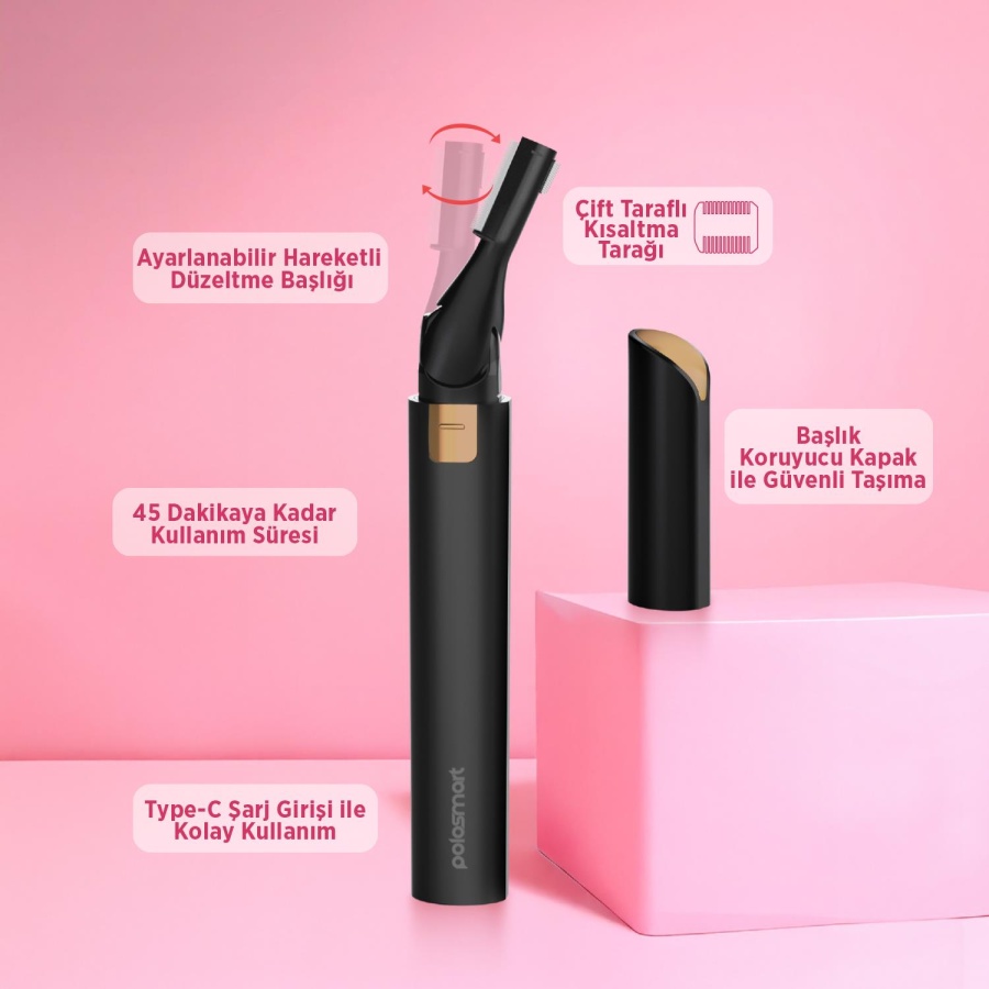 Polosmart PSC98 Şarjlı Kaş Düzeltici Siyah - 3