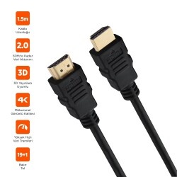 Polosmart PSH07 4K HDMI Kablo 60 Hz 1.5 Metre Siyah - 1