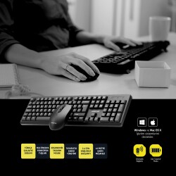 Polosmart PSK13 Kablosuz Klavye & Mouse Set Siyah - 3
