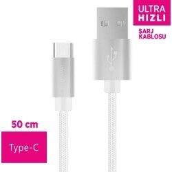 Polosmart PSM12 50 cm Type-C Hızlı Şarj Kablosu - 1