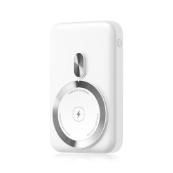 Polosmart PSM129 5000 mAh Kablosuz Powerbank 20W PD Hızlı Şarj Type-C Çıkışlı Magsafe Beyaz - Polosmart