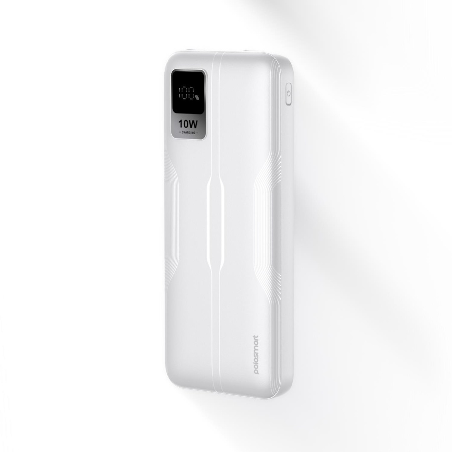 Polosmart PSM130 Taşınabilir 20W PD Çıkışı Dijital Göstergeli Şarj Cihazı Powerbank 10.000 mAh Beyaz - 2