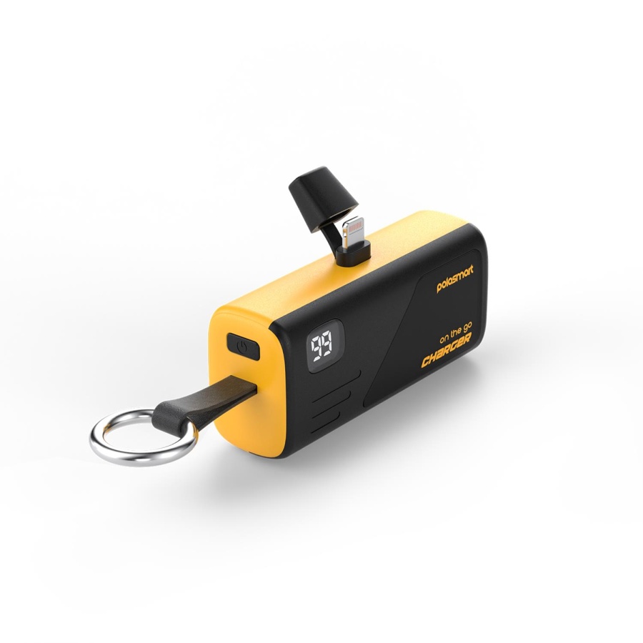 Polosmart PSM131 5000 mAh Powerbank 20W PD Hızlı Şarj Lightning Soketli Göstergeli Sarı - 1