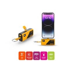 Polosmart PSM132 Taşınabilir Dijital Göstergeli 20W PD Çıkışlı Şarj Cihazı Powerbank 5.000 mAh Sarı - 3