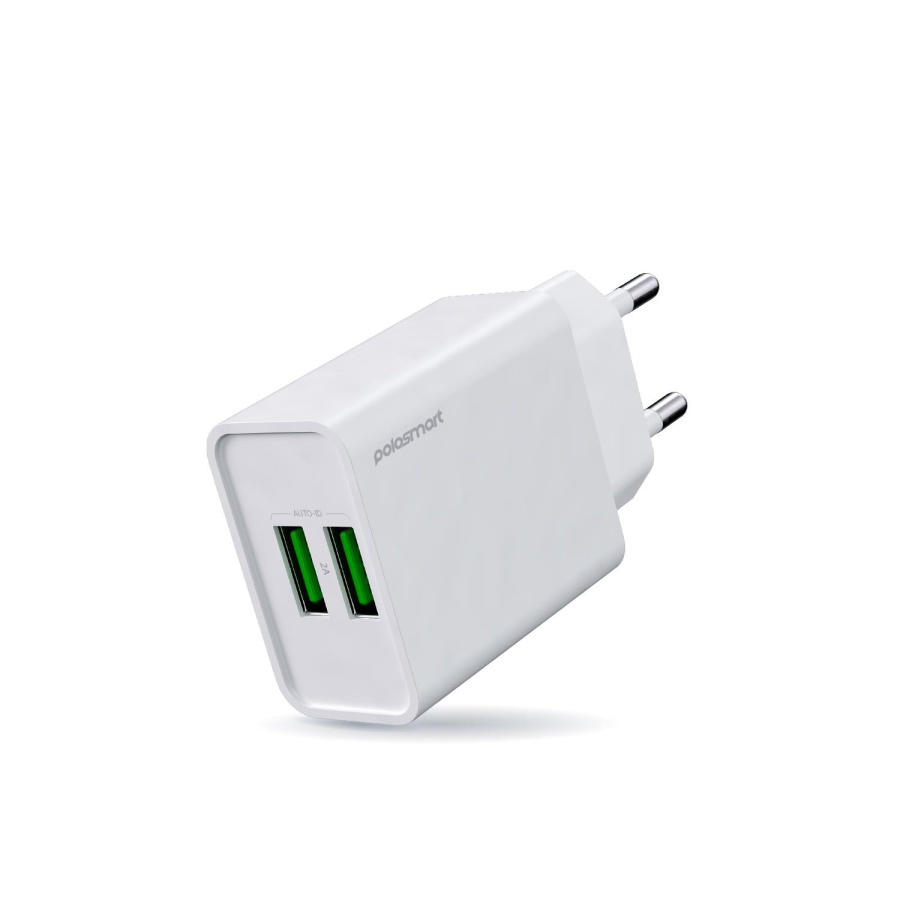 Polosmart PSM134 2A Çift USB Şarj Adaptörü Akıllı Tanıma Hızlı Şarj Başlığı 10W - 1