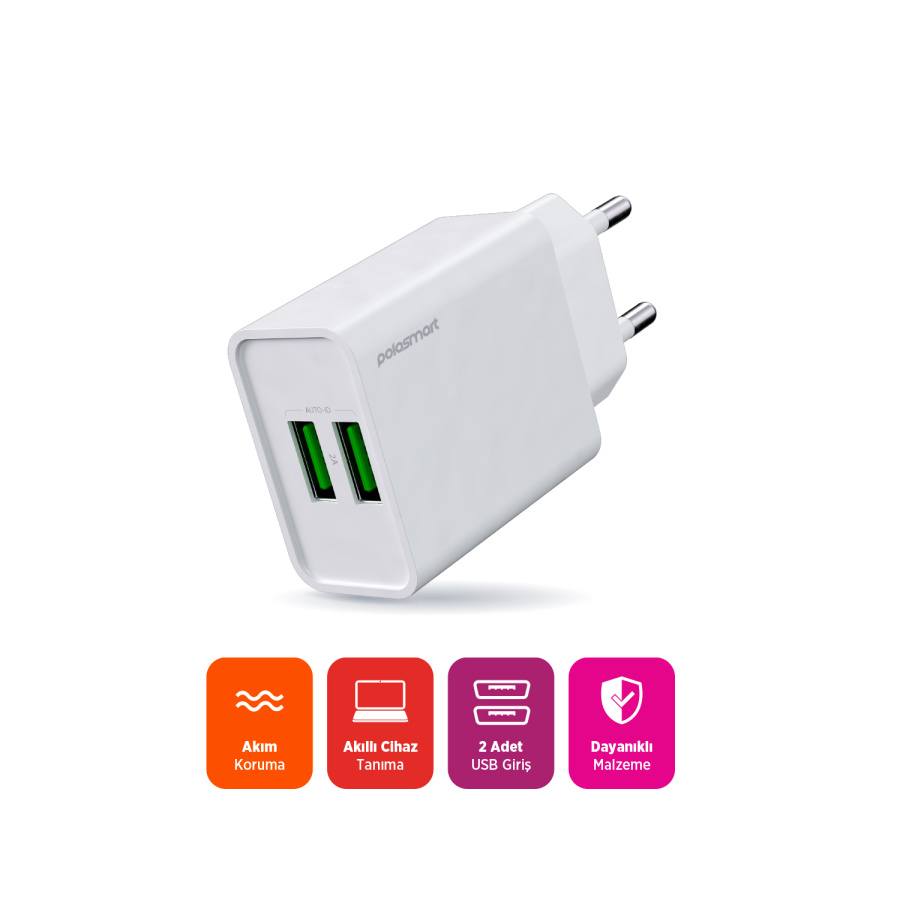 Polosmart	PSM134 Duvar Şarjı 2 USB	 - 3