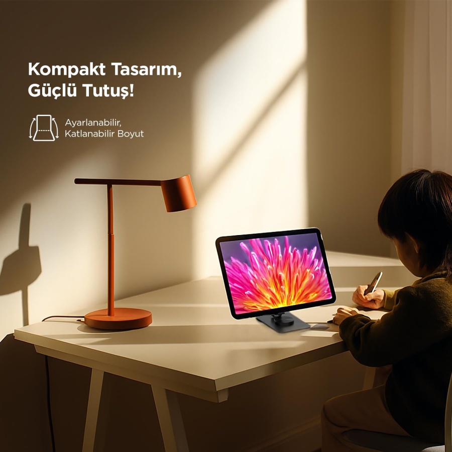 Polosmart PSM141 Telefon Tablet Standı 360° Ayarlanabilir 1000g Taşıma Kapasiteli Siyah - 4