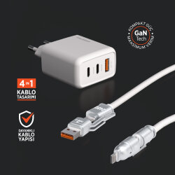 Polosmart PSM142 65W PD Duvar Şarjı & 4IN1 Şarj Kablosu - 3