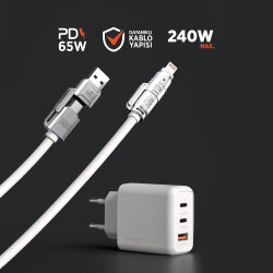 Polosmart PSM142 65W PD Duvar Şarjı & 4IN1 Şarj Kablosu - 2