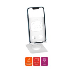 Polosmart PSM145 Telefon Tablet Standı 360° Ayarlanabilir 1000g Taşıma Kapasiteli Beyaz - 2