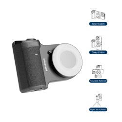 Polosmart PSM154 Işıklı & Deklanşörlü Manyetik Telefon Tutucu Siyah - 4