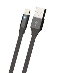 Polosmart PSM28 Lightning Led Uyarılı Şarj ve Data Kablosu - Siyah - 1