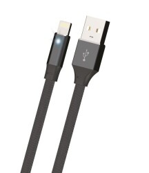 Polosmart PSM28 Lightning Led Uyarılı Şarj ve Data Kablosu - Siyah - 1