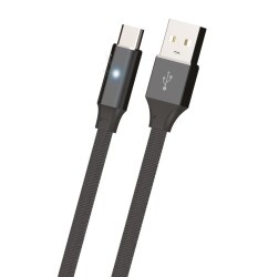 Polosmart PSM29 Type-C Led Uyarılı Şarj ve Data Kablosu - Siyah - 1