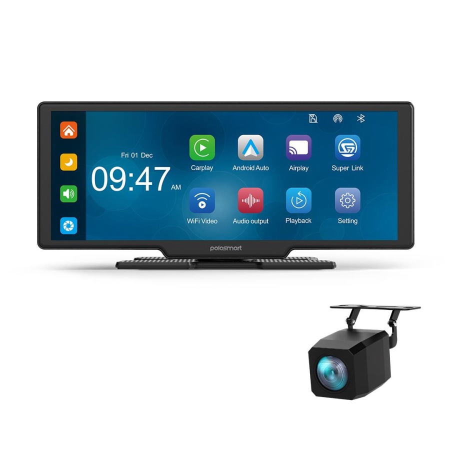 Polosmart PSM700 Araç İçi Akıllı Ekran Ön ve Arka Kameralı Kablosuz Carplay ve Android Auto Destekli - 1