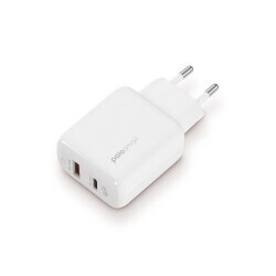 Polosmart PSM75 PD+USB Smart Duvar Şarjı Type-C To Lightning Beyaz - 1