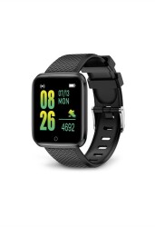 Polosmart PSSW16 Titreşimli Akıllı Saat Bileklik Siyah - 1