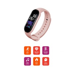 Polosmart PSSW17 Akıllı Bileklik 5.1V Titreşimli Bluetooth Adım Sayar Kalp Atışı Uyku Takibi Pembe - 2