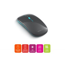 Polosmart PSWM20 Led Aydınlatmalı Sessiz Kablosuz Bluetooth 1600DPI Mouse Gri - 2