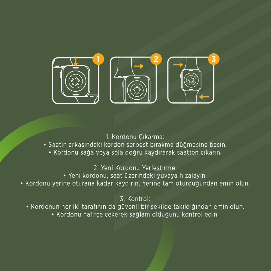 Polosmart PTM204 Akıllı Saat Kordonu - (38/40/41 mm-Yeşil) - 4