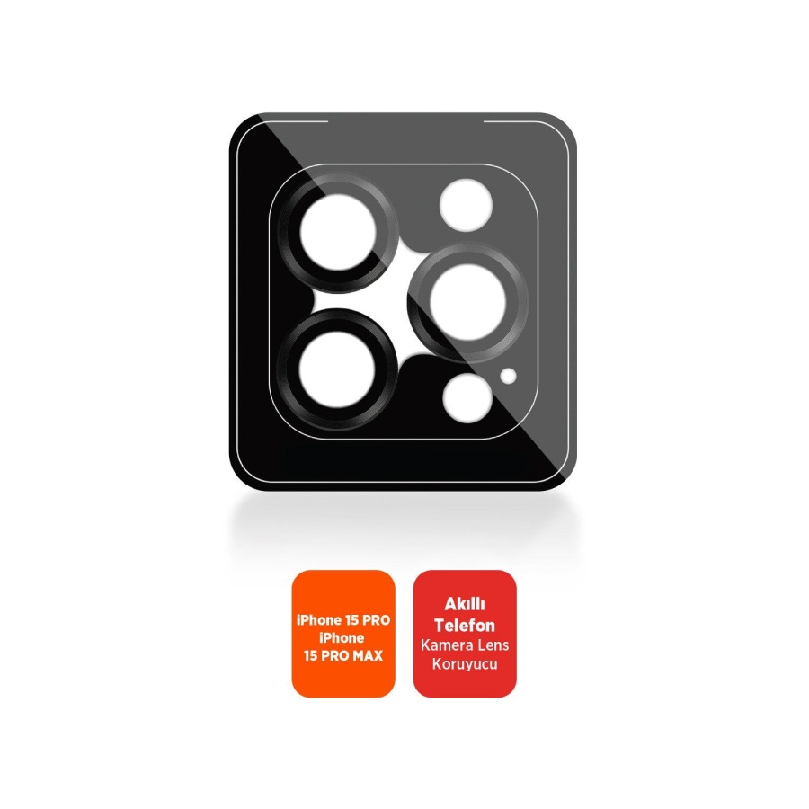 Polosmart PTM609 İphone 15 Pro / 15 Pro Max Uyumlu Kamera Lens Koruyucu Takma Aparatlı - 2