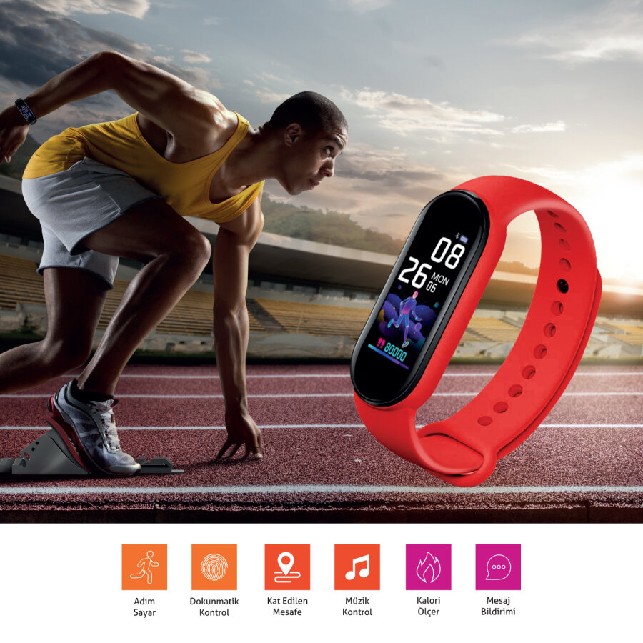 PSSW17 AKILLI BİLEKLİK KIRMIZI - 3