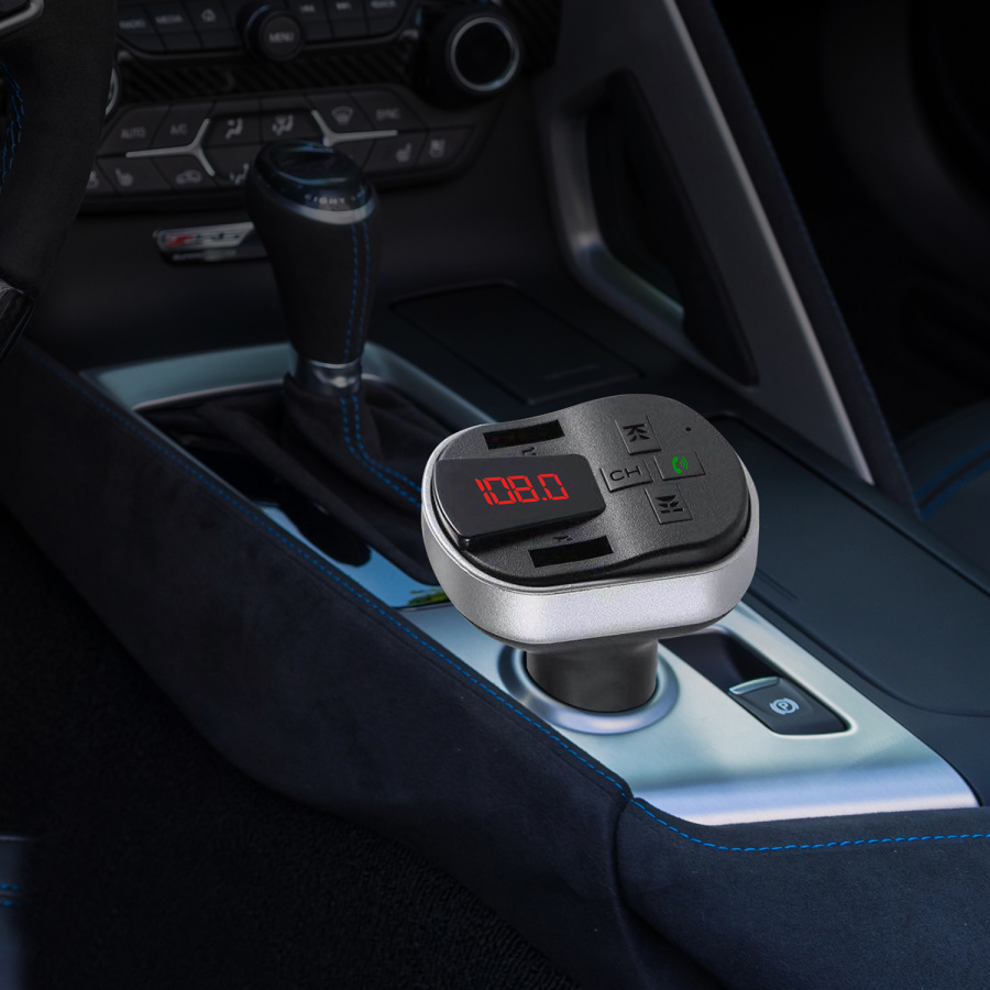 Space24 SP121 Bluetooth Dahili Mikrofon USB AUX TF Kart Çakmaklık Girişli FM Transmitter Siyah - 2