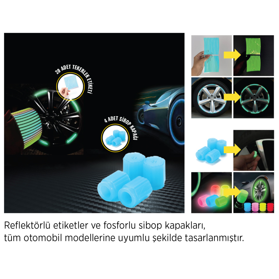 Space24 SP131 4’lü Sibop Kapağı ve Reflektör Etiketi - 5