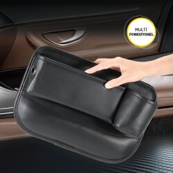 Space24 SP133 Araç İçi Koltuk Yanı Organizeri Bardaklık ve Telefon Şarj Girişli Siyah - Space24