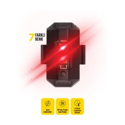 Space24 SPK01 Şarjlı 7 Renkli Led Flaşör Siyah - 2